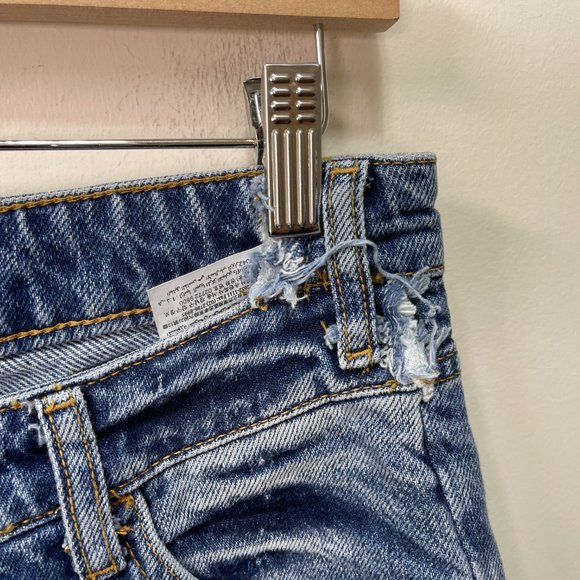 Mango Cameo Relaxed Straight Step Waist Raw Hem Jeans sz 6 - Picture 9 of 16